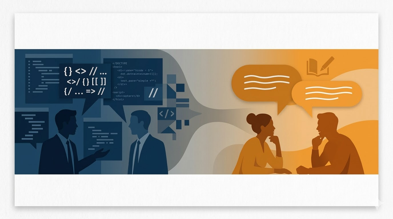 Most Developers speak with a thick technical accent