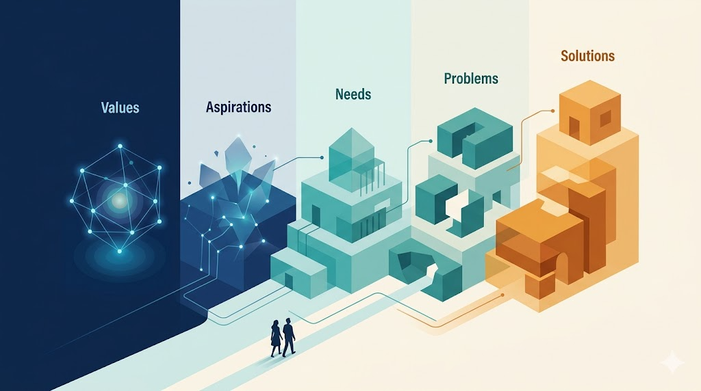 Before You Solve Problems, Understand Needs. Before You Understand, Needs Identify Values.